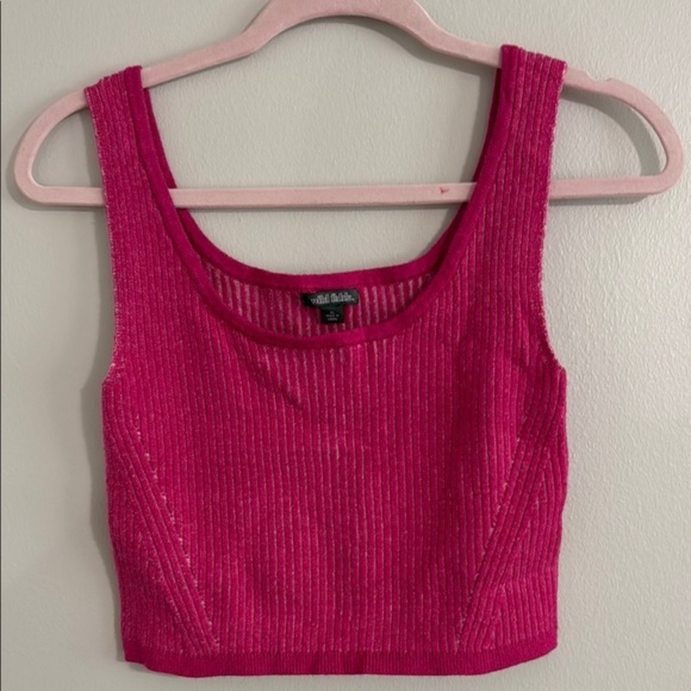 Wild Fable Pink Ribbed Crop Tank